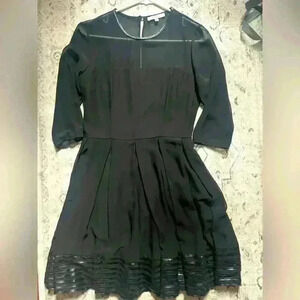 BB Dakota dress with mesh and leather accents